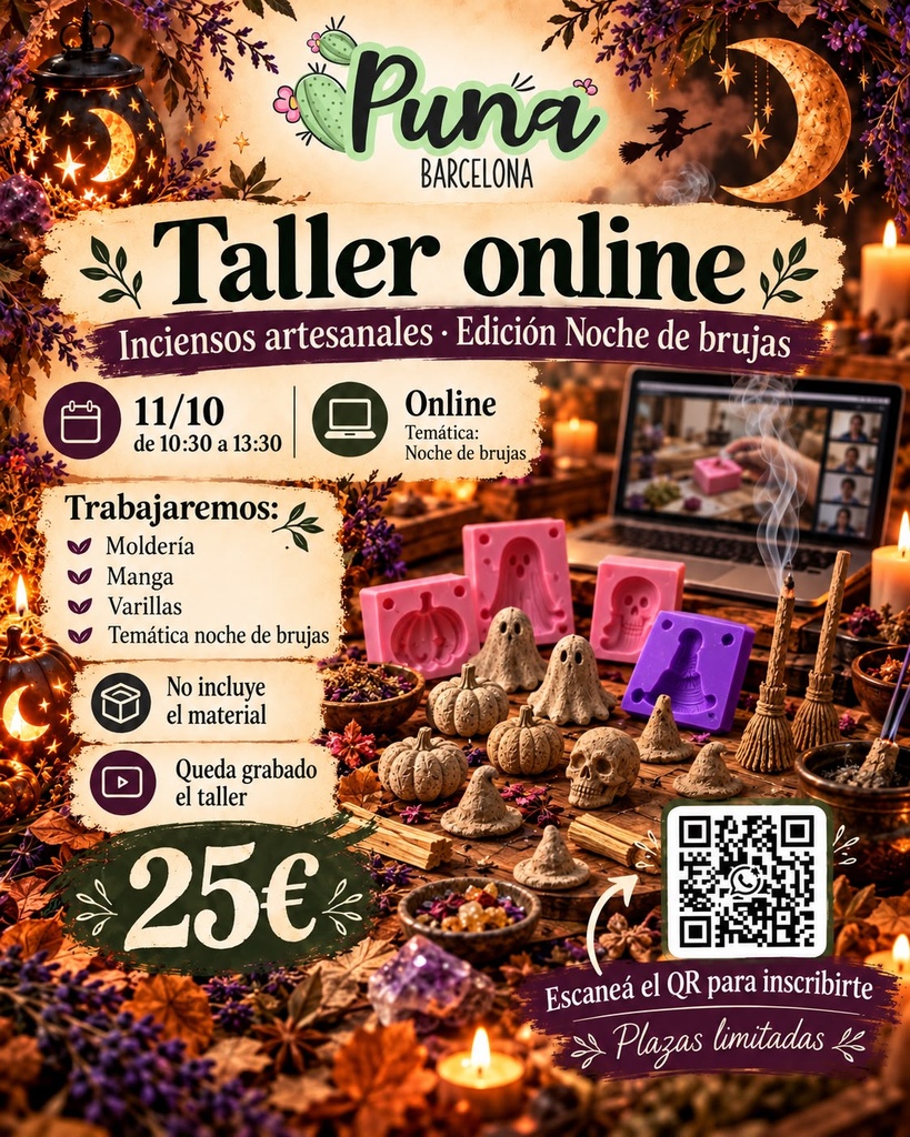 Taller Online de Inciensos Artesanales 11/10/26
