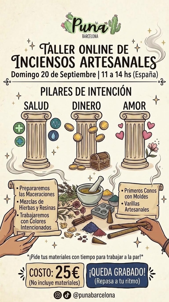Taller Online de Inciensos Artesanales 20/09/26