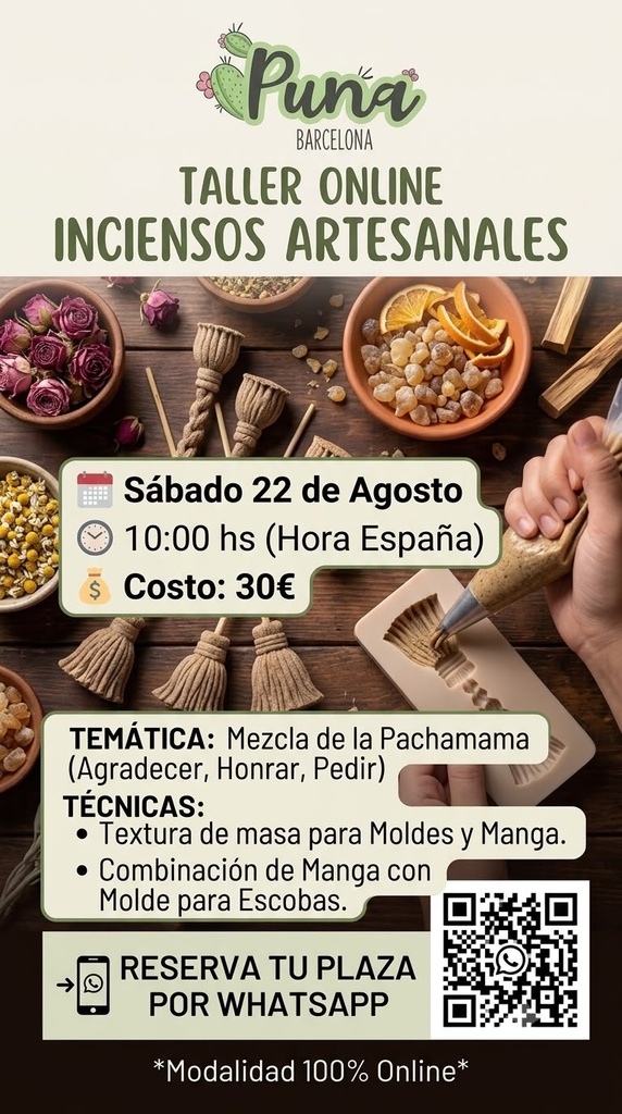 Taller online: Inciensos Artesanales. temática: Pachamama