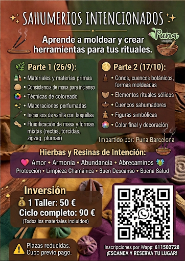 Taller Presencial Dual en Barcelona: Inciensos Intencionados (Parte 1 (26/9))
