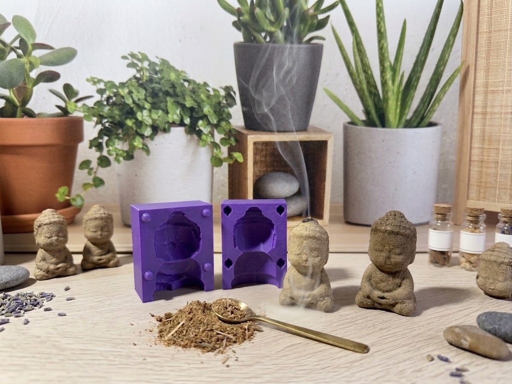 Molde 3D para Incienso Artesanal - Figura Buda Meditando